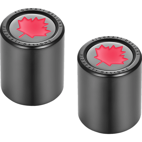 FIGURATI DESIGNS RED MAPLE LEAF DOCKING COVERS 25X32MM - DRIVEN Canada's Powersports FD03 - 25.2/32 - BK
