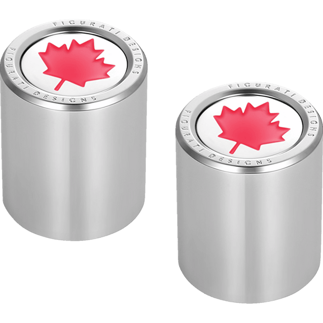FIGURATI DESIGNS RED MAPLE LEAF DOCKING COVERS 25X32MM - DRIVEN Canada's Powersports FD03 - 25.2/32 - SS