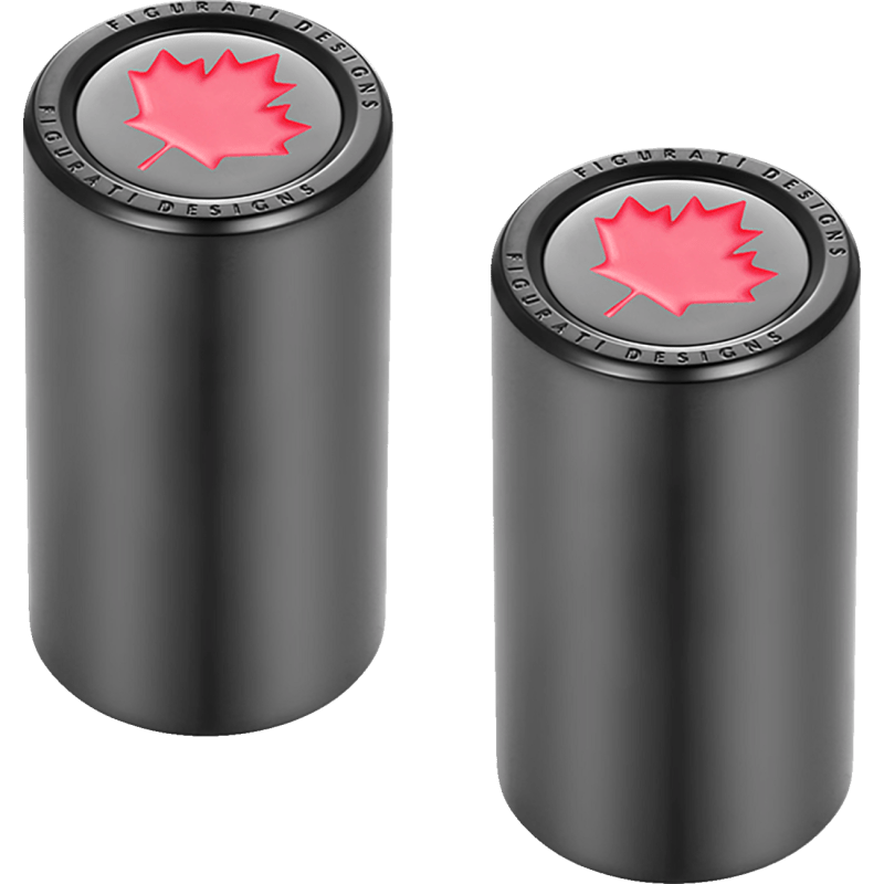 FIGURATI DESIGNS RED MAPLE LEAF DOCKING COVERS 25X46MM - DRIVEN Canada's Powersports FD03 - 25.2/46.5 - BK