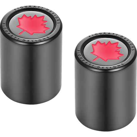 FIGURATI DESIGNS RED MAPLE LEAF DOCKING COVERS 27X32MM - DRIVEN Canada's Powersports FD03 - 27.2/32 - BK
