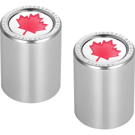 FIGURATI DESIGNS RED MAPLE LEAF DOCKING COVERS 27X32MM - DRIVEN Canada's Powersports FD03 - 27.2/32 - SS