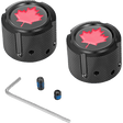 FIGURATI DESIGNS RED MAPLE LEAF FRONT AXLE NUT COVER - DRIVEN Canada's Powersports FD03 - FAC - BK