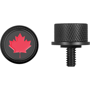 FIGURATI DESIGNS RED MAPLE LEAF SEAT SCREW - DRIVEN Canada's Powersports FD03 - SEAT_SCREW - BK