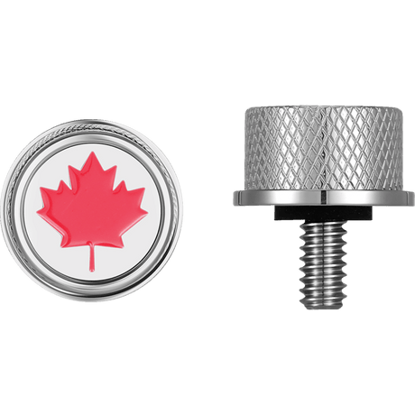 FIGURATI DESIGNS RED MAPLE LEAF SEAT SCREW - DRIVEN Canada's Powersports FD03 - SEAT_SCREW - SS