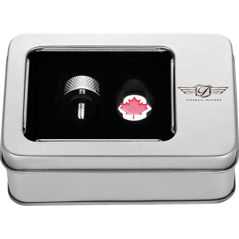 FIGURATI DESIGNS RED MAPLE LEAF SEAT SCREW - DRIVEN Canada's Powersports FD03 - SEAT_SCREW - SS
