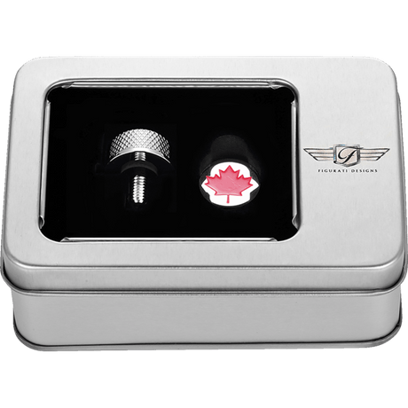 FIGURATI DESIGNS RED MAPLE LEAF SEAT SCREW - DRIVEN Canada's Powersports FD03 - SEAT_SCREW - SS