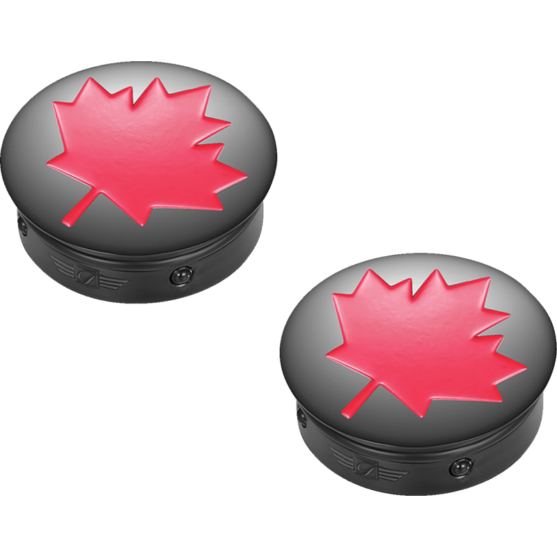 FIGURATI DESIGNS RED MAPLE LEAF SWING ARM COVER - DRIVEN Canada's Powersports FD03 - BK
