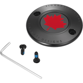 FIGURATI DESIGNS RED MAPLE LEAF TIMING COVER M8 - DRIVEN Canada's Powersports FD03 - TC - 2H - BK