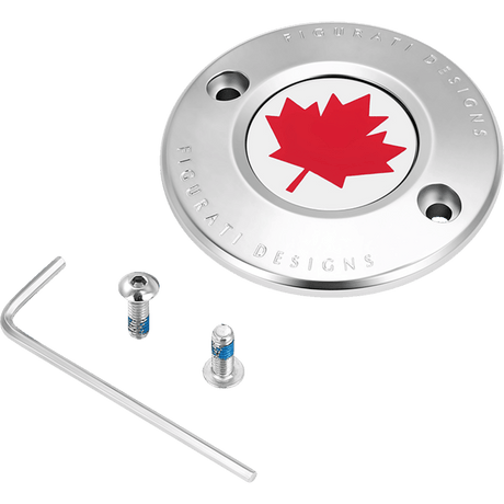 FIGURATI DESIGNS RED MAPLE LEAF TIMING COVER M8 - DRIVEN Canada's Powersports FD03 - TC - 2H - SS