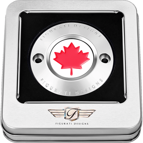 FIGURATI DESIGNS RED MAPLE LEAF TIMING COVER M8 - DRIVEN Canada's Powersports FD03 - TC - 2H - SS