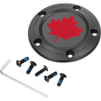 FIGURATI DESIGNS RED MAPLE LEAF TWIN CAM TIMING COVER - DRIVEN Canada's Powersports FD03 - TC - 5H - BK