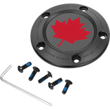 FIGURATI DESIGNS RED MAPLE LEAF TWIN CAM TIMING COVER - DRIVEN Canada's Powersports FD03 - TC - 5H - BK