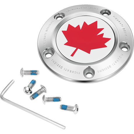 FIGURATI DESIGNS RED MAPLE LEAF TWIN CAM TIMING COVER - DRIVEN Canada's Powersports FD03 - TC - 5H - SS