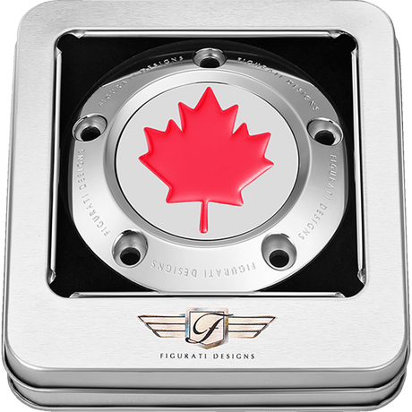 FIGURATI DESIGNS RED MAPLE LEAF TWIN CAM TIMING COVER - DRIVEN Canada's Powersports FD03 - TC - 5H - SS