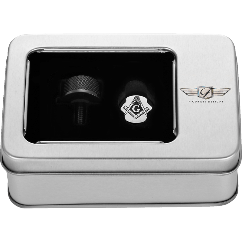 FIGURATI DESIGNS SEAT SCREW WITH 3M MASONIC EMBLEM INSERT - DRIVEN Canada's Powersports FD42 - SEAT_SCREW - BLK