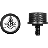 FIGURATI DESIGNS SEAT SCREW WITH 3M MASONIC EMBLEM INSERT - DRIVEN Canada's Powersports FD42 - SEAT_SCREW - BLK