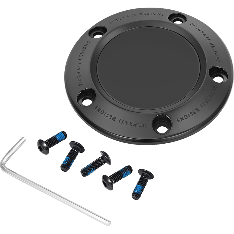 FIGURATI DESIGNS TIMING COVER PLAIN BLACK, 5 - HOLE (FD65 - TC - 5H - BLK) - DRIVEN Canada's Powersports FD65 - TC - 5H - BLK
