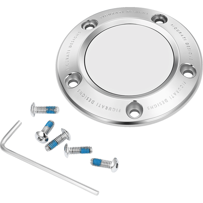 FIGURATI DESIGNS TIMING COVER PLAIN SILVER, 5 - HOLE (FD60 - TC - 5H - SS) - DRIVEN Canada's Powersports FD60 - TC - 5H - SS