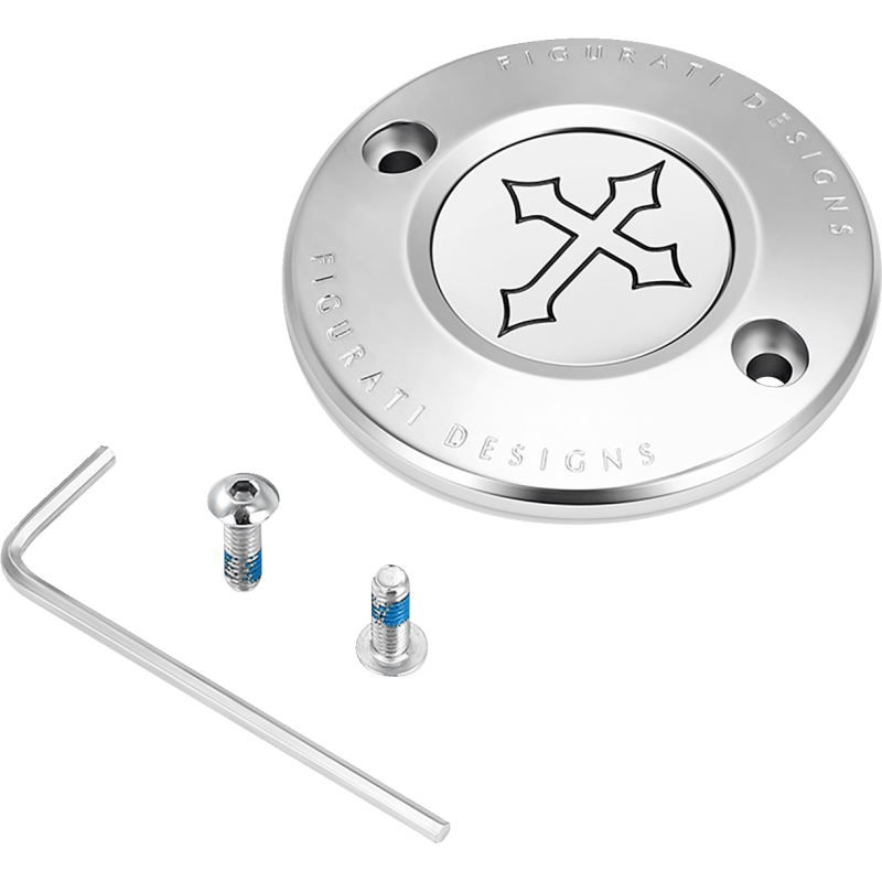 FIGURATI DESIGNS TIMING COVER WITH CROSS, 2 - HOLE - DRIVEN Canada's Powersports FD41 - TC - 2H - SS