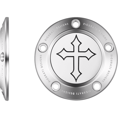FIGURATI DESIGNS TIMING COVER WITH CROSS, 5 - HOLE - DRIVEN Canada's Powersports FD41 - TC - 5H - SS