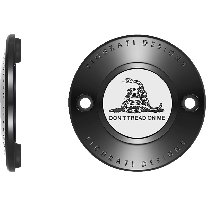 FIGURATI DESIGNS TIMING COVER WITH DON'T TREAD ON ME, 2 - HOLE - DRIVEN Canada's Powersports FD40 - TC - 2H - BLK