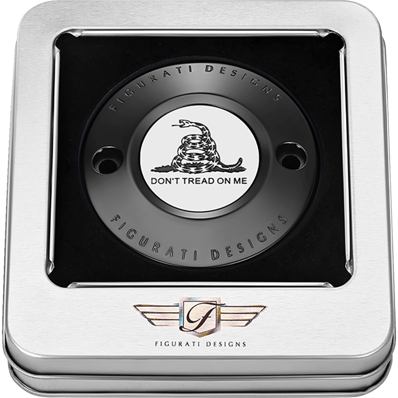 FIGURATI DESIGNS TIMING COVER WITH DON'T TREAD ON ME, 2 - HOLE - DRIVEN Canada's Powersports FD40 - TC - 2H - BLK