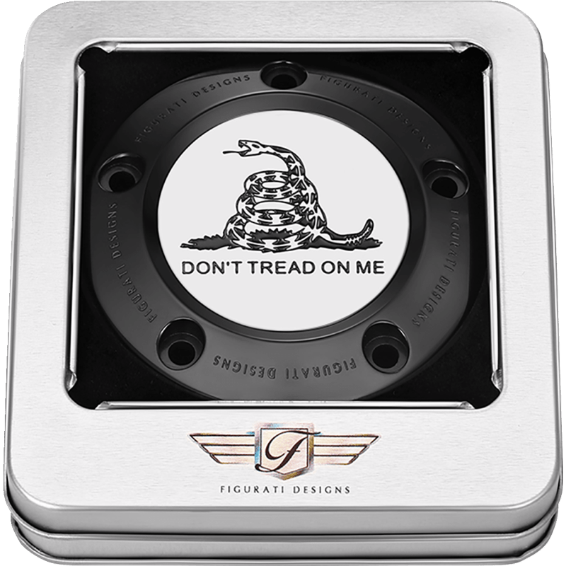 FIGURATI DESIGNS TIMING COVER WITH DON'T TREAD ON ME, 5 - HOLE - DRIVEN Canada's Powersports FD40 - TC - 5H - BLK