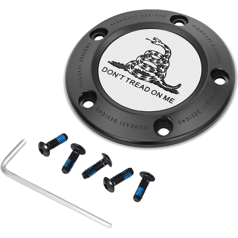 FIGURATI DESIGNS TIMING COVER WITH DON'T TREAD ON ME, 5 - HOLE - DRIVEN Canada's Powersports FD40 - TC - 5H - BLK
