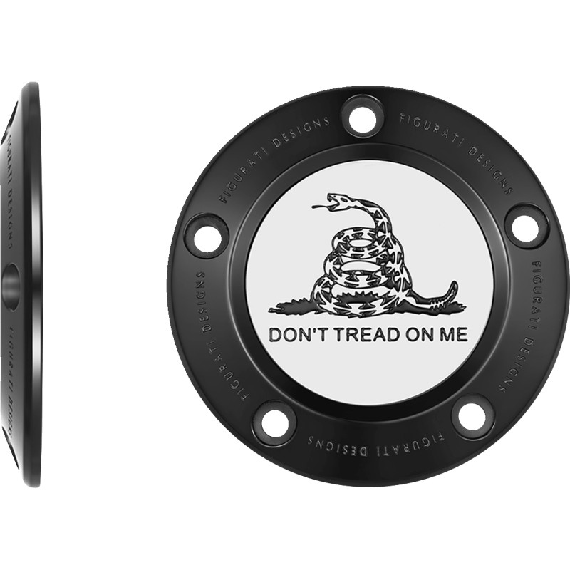 FIGURATI DESIGNS TIMING COVER WITH DON'T TREAD ON ME, 5 - HOLE - DRIVEN Canada's Powersports FD40 - TC - 5H - BLK