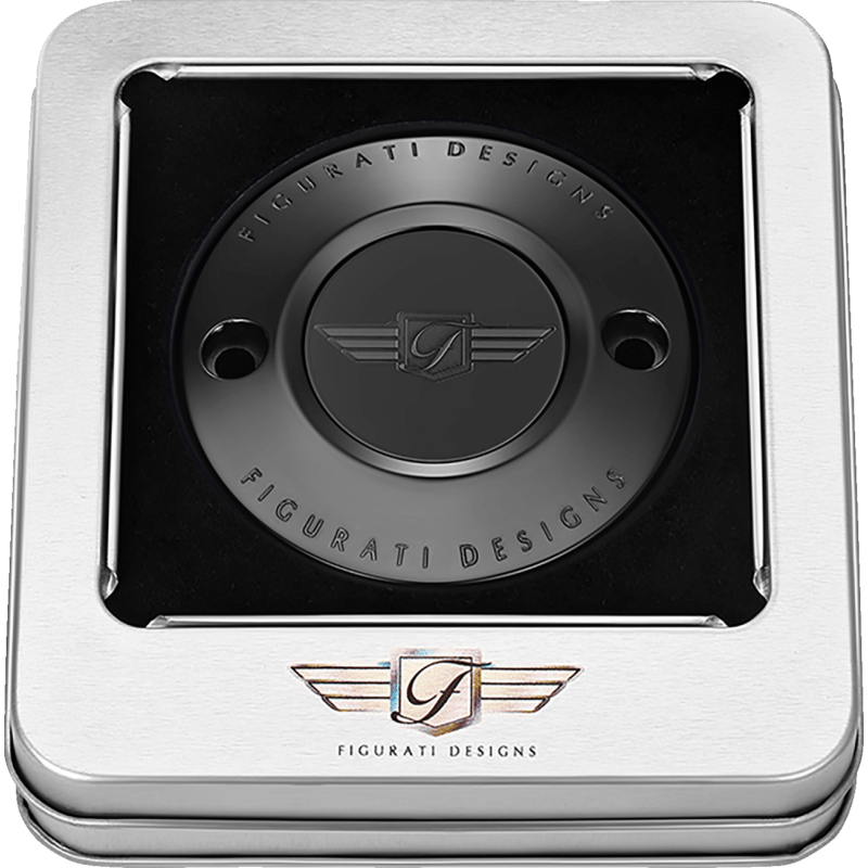 FIGURATI DESIGNS TIMING COVER WITH LOGO, 2 - HOLE - DRIVEN Canada's Powersports FD01 - TC - 2H - BLK
