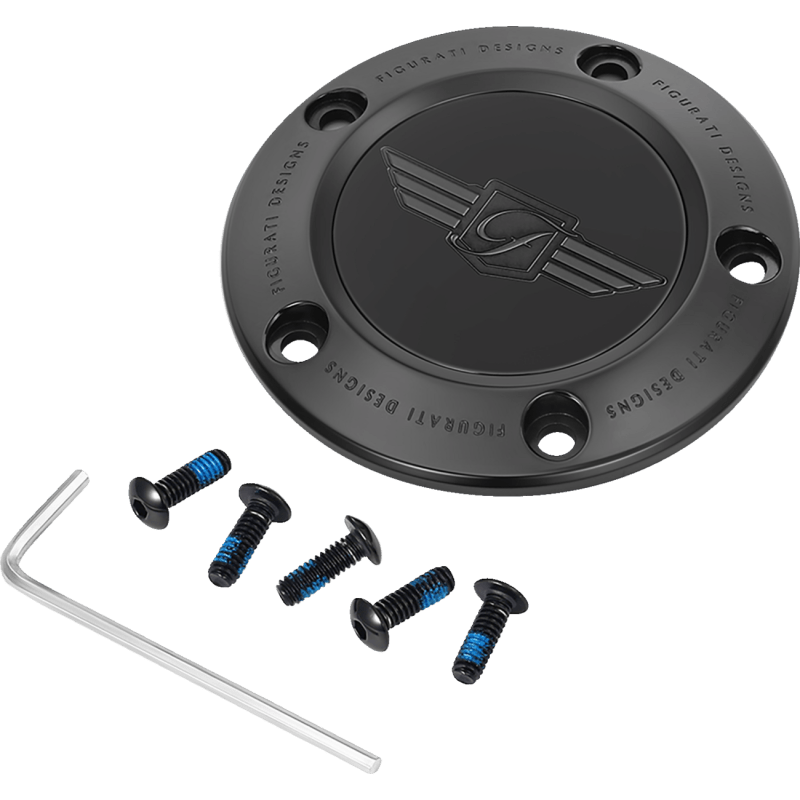 FIGURATI DESIGNS TIMING COVER WITH LOGO, 5 - HOLE - DRIVEN Canada's Powersports FD01 - TC - 5H - BLK