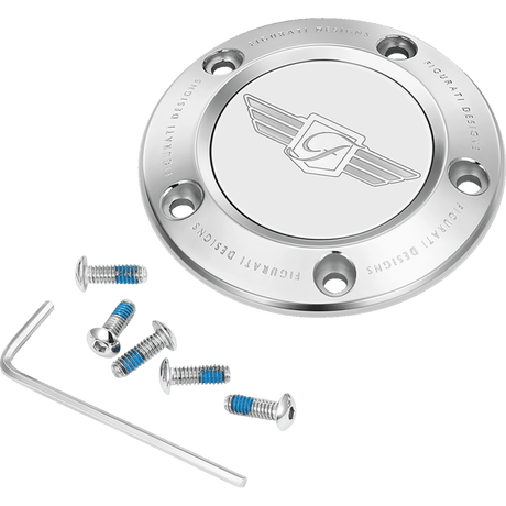 FIGURATI DESIGNS TIMING COVER WITH LOGO, 5 - HOLE - DRIVEN Canada's Powersports FD01 - TC - 5H - SS