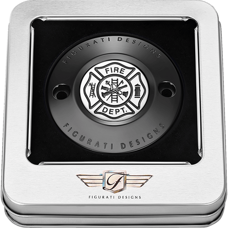 FIGURATI DESIGNS TIMING COVER WITH MALTESE CROSS - FIRE, 2 - HOLE - DRIVEN Canada's Powersports FD74 - TC - 2H - BLK