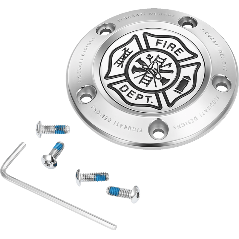 FIGURATI DESIGNS TIMING COVER WITH MALTESE CROSS - FIRE, 5 - HOLE - DRIVEN Canada's Powersports FD74 - TC - 5H - SS