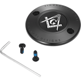 FIGURATI DESIGNS TIMING COVER WITH MASONIC EMBLEM, 2 - HOLE - DRIVEN Canada's Powersports FD42 - TC - 2H - BLK