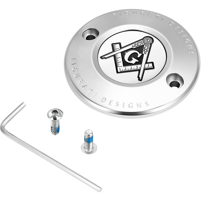 FIGURATI DESIGNS TIMING COVER WITH MASONIC EMBLEM, 2 - HOLE - DRIVEN Canada's Powersports FD42 - TC - 2H - SS