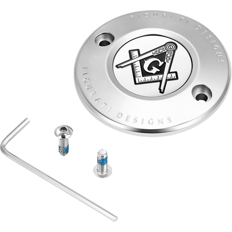 FIGURATI DESIGNS TIMING COVER WITH MASONIC EMBLEM, 2 - HOLE - DRIVEN Canada's Powersports FD42 - TC - 2H - SS