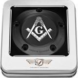 FIGURATI DESIGNS TIMING COVER WITH MASONIC EMBLEM, 5 - HOLE - DRIVEN Canada's Powersports FD42 - TC - 5H - BLK