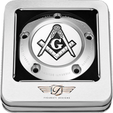FIGURATI DESIGNS TIMING COVER WITH MASONIC EMBLEM, 5 - HOLE - DRIVEN Canada's Powersports FD42 - TC - 5H - SS