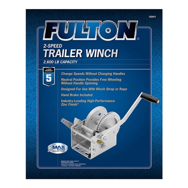 FULTONWESBAR 2 - SPEED TRAILER WINCH (142411) - DRIVEN Canada's Powersports 016118142693142411