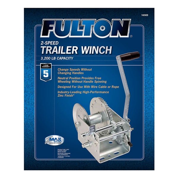 FULTONWESBAR 2 - SPEED TRAILER WINCH (142420) - DRIVEN Canada's Powersports 016118142716142420