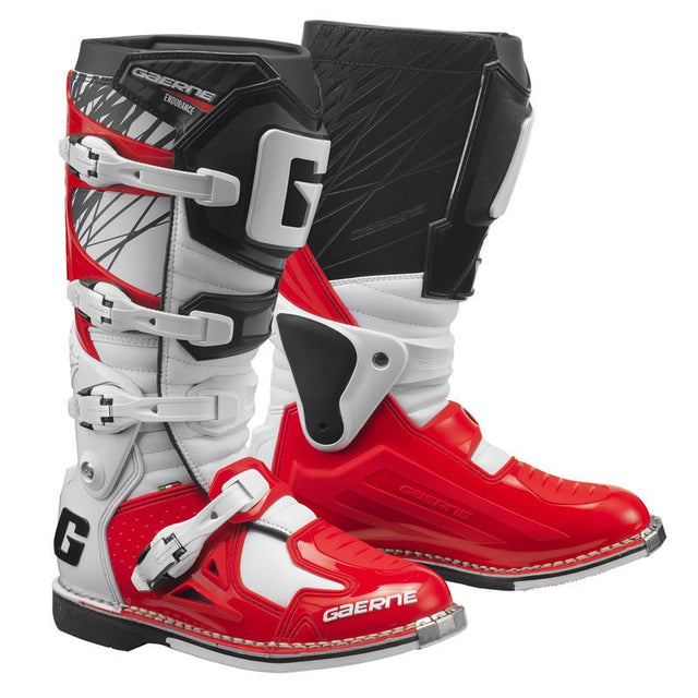 GAERNE FASTBACK ENDURANCE MX BOOTS WHITE/RED/BLACK (46) (2196 - 005 - 46) - DRIVEN Canada's Powersports 20000002067692196 - 005 - 46