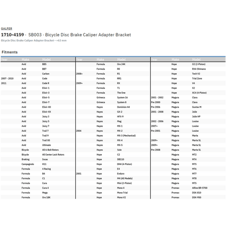 GALFER ADAPTER +63MM (SB003) - DRIVEN Canada's Powersports SB003