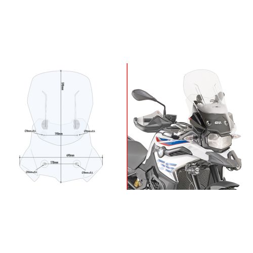 Givi Airflow Clear Windscreen BMW F850GS - DRIVEN Canada's Powersports 8019606352132AF5127B