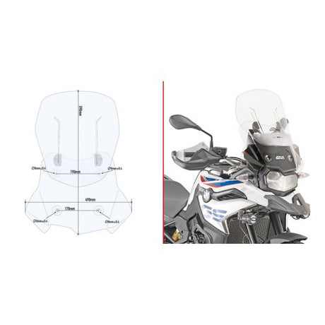 Givi Airflow Clear Windscreen BMW F850GS - DRIVEN Canada's Powersports 8019606352132AF5127B