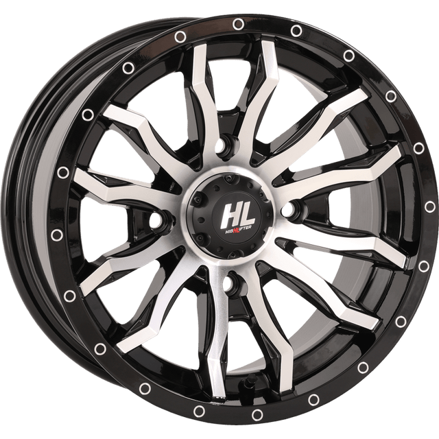 HIGHLIFTER HL21 ALLOY 14X7 4/137 4+3 (+10MM) GLOSS MACHINED W1 - DRIVEN Canada's Powersports 14HL21 - 1137
