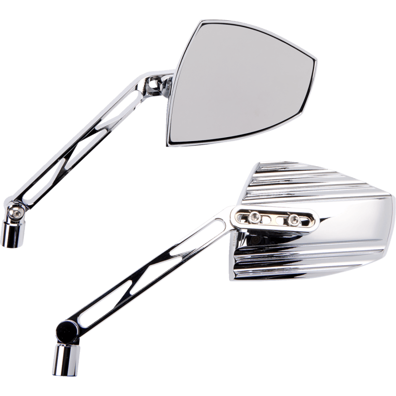 HIGHSIDER MIRROR WAVE CHROME (PAIR) (301 - 4910) - DRIVEN Canada's Powersports 4054783316847301 - 4910
