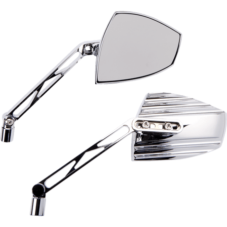 HIGHSIDER MIRROR WAVE CHROME (PAIR) (301 - 4910) - DRIVEN Canada's Powersports 4054783316847301 - 4910
