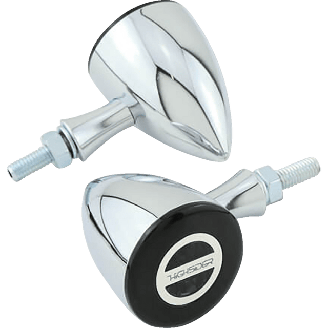 HIGHSIDER TURN SIGNAL ROCKET BULLET FRONT/REAR CHROME PAIR (204 - 347) - DRIVEN Canada's Powersports 4054783225903204 - 347