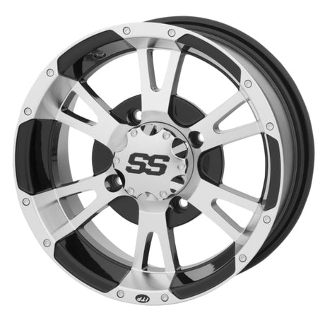 ITP SS112 SPORT WHEEL 10X5 4/144 3+2 FRONT MACH - BLACK (1028334404B) - DRIVEN Canada's Powersports 0332596672051028334404B